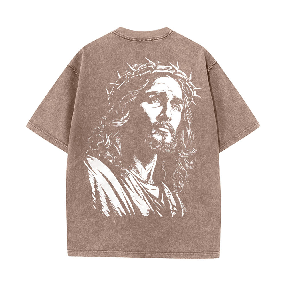 Christianartworkshop Vintage Style Jesus Christ Unisex Washed T
