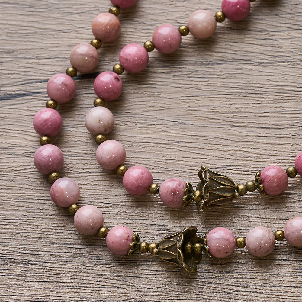 Christianartworkshop Rosewood Pattern & Bronze Tulip Rosary: Steadfast Grace in Prayer - image 6
