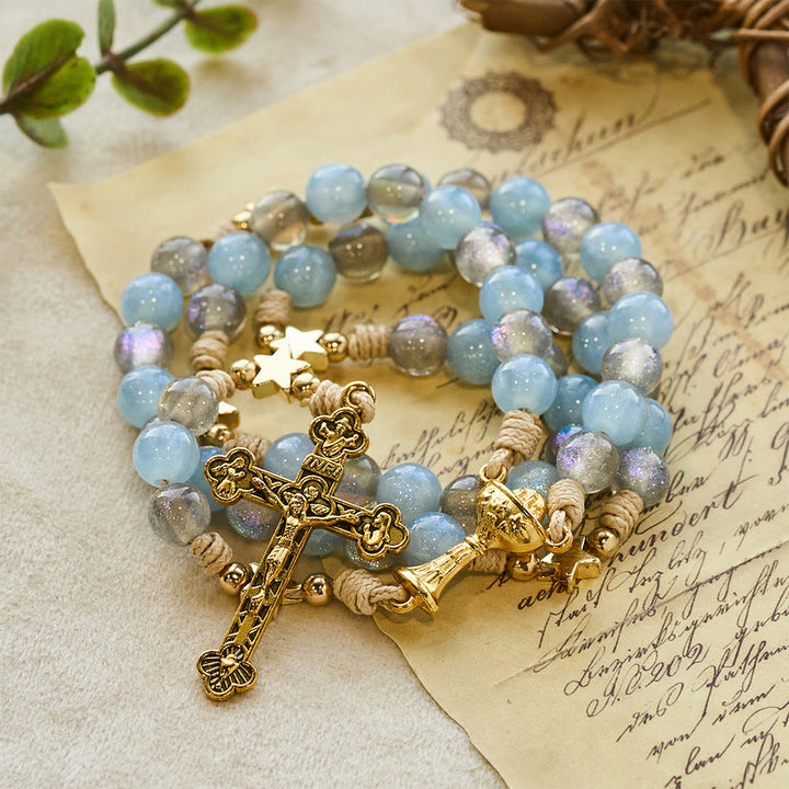 FREE Today: Starry Blue & Gray Holy Grail Rosary: Luminous Grace in Prayer - image 3