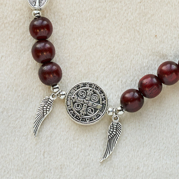 CFREE Today: St. Benedict & Miraculous Medal Wooden Bead Dual Guardian Bracelet - image 13