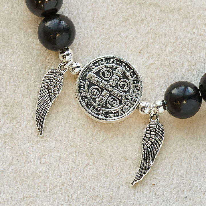 CFREE Today: St. Benedict & Miraculous Medal Wooden Bead Dual Guardian Bracelet - image 6