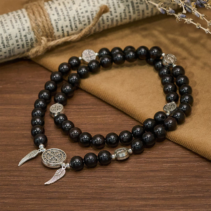 CFREE Today: St. Benedict & Miraculous Medal Wooden Bead Dual Guardian Bracelet - image 4