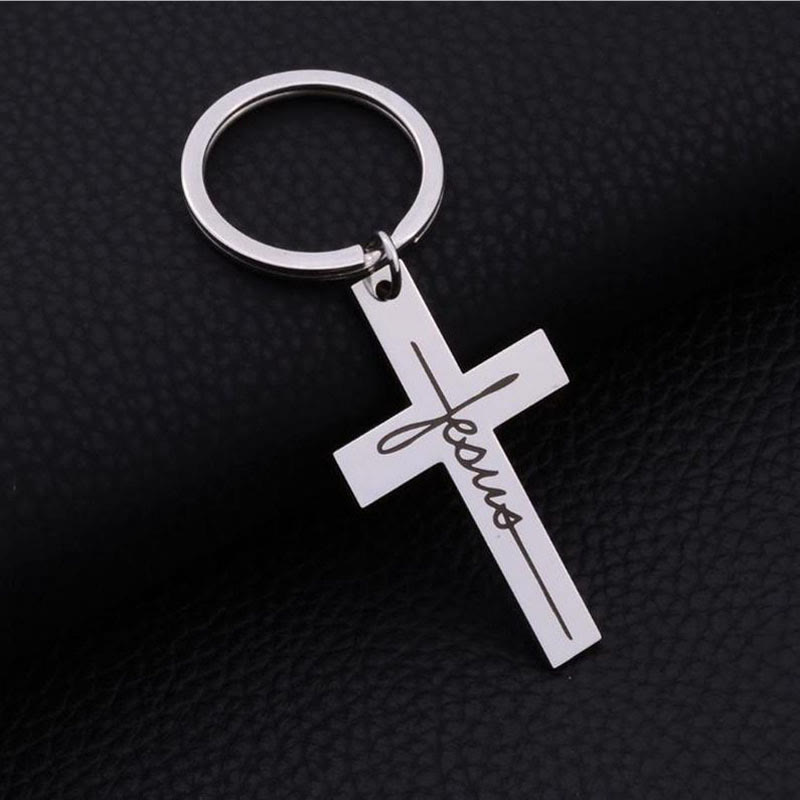 Christianartworkshop Jesus Cross Faith Keychain: His Name in Daily Moments - image 2