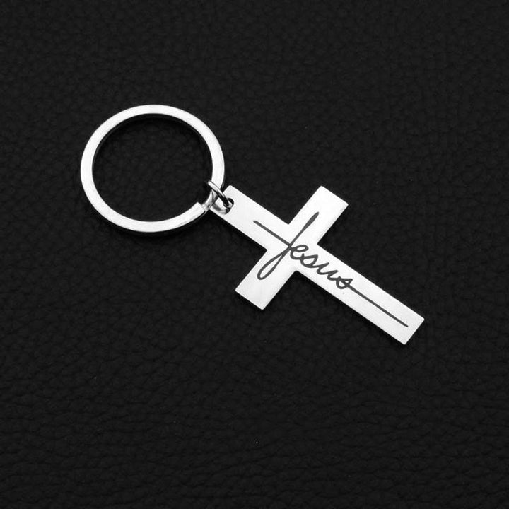 Christianartworkshop Jesus Cross Faith Keychain: His Name in Daily Moments - image 1
