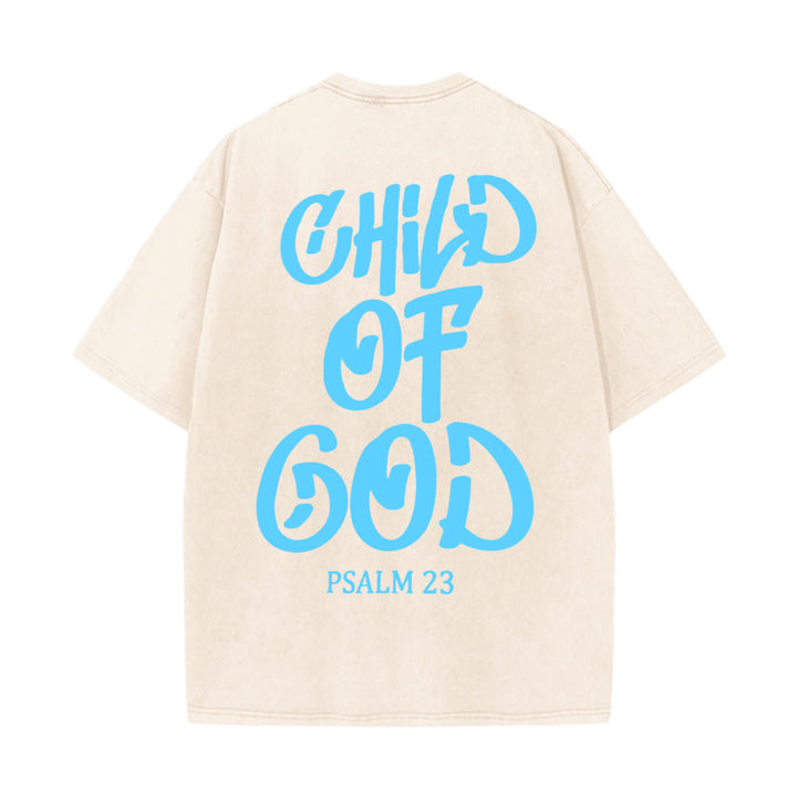 Christianartworkshop Chic Spiritual Child of God Psalm 23 Unisex Washed T-Shirt - image 15