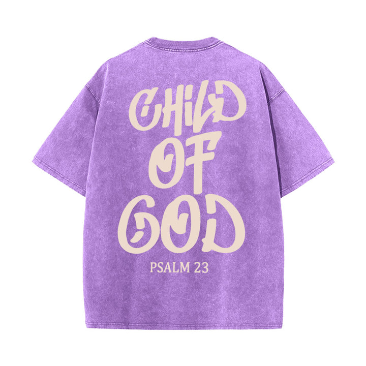 Christianartworkshop Chic Spiritual Child of God Psalm 23 Unisex Washed T-Shirt - image 12