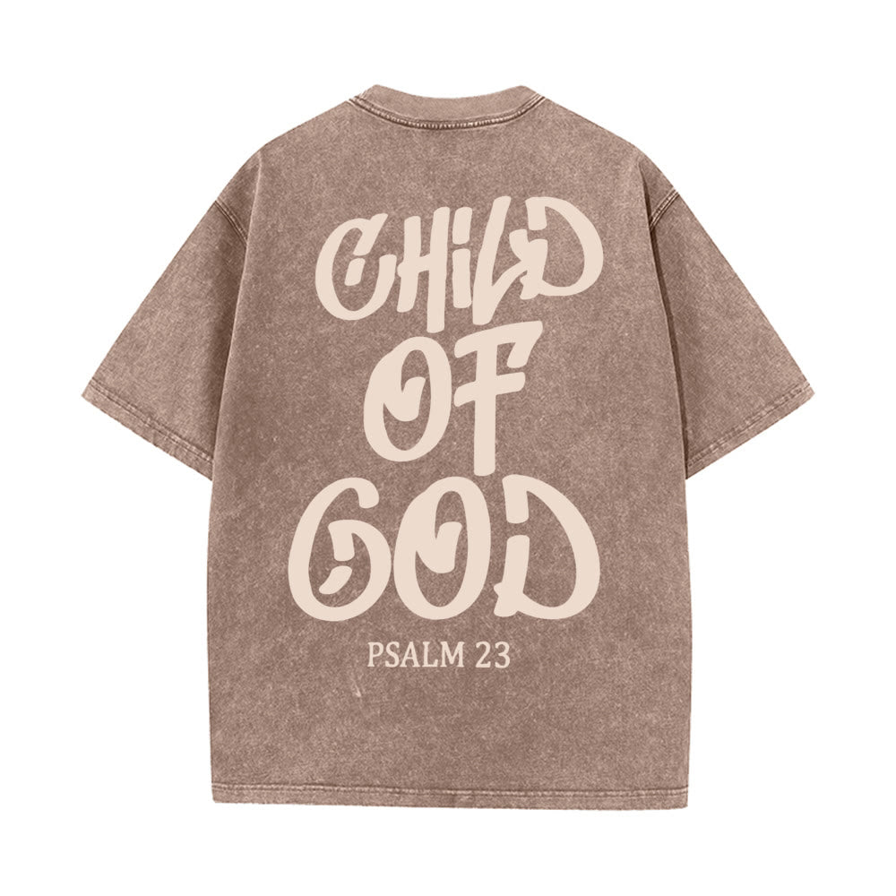 Christianartworkshop Chic Spiritual Child of God Psalm 23 Unisex Washed T-Shirt - image 18