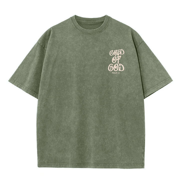 Christianartworkshop Chic Spiritual Child of God Psalm 23 Unisex Washed T-Shirt - image 5