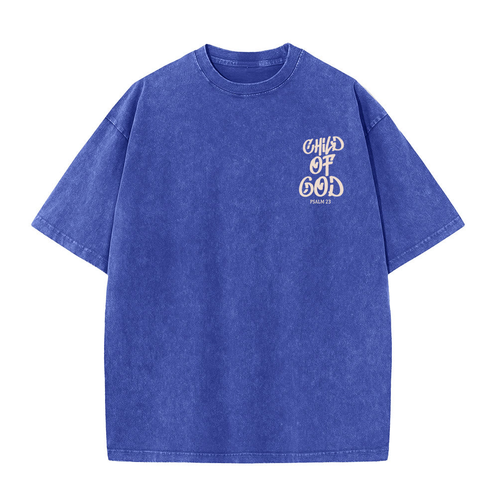 Christianartworkshop Chic Spiritual Child of God Psalm 23 Unisex Washed T-Shirt - image 8
