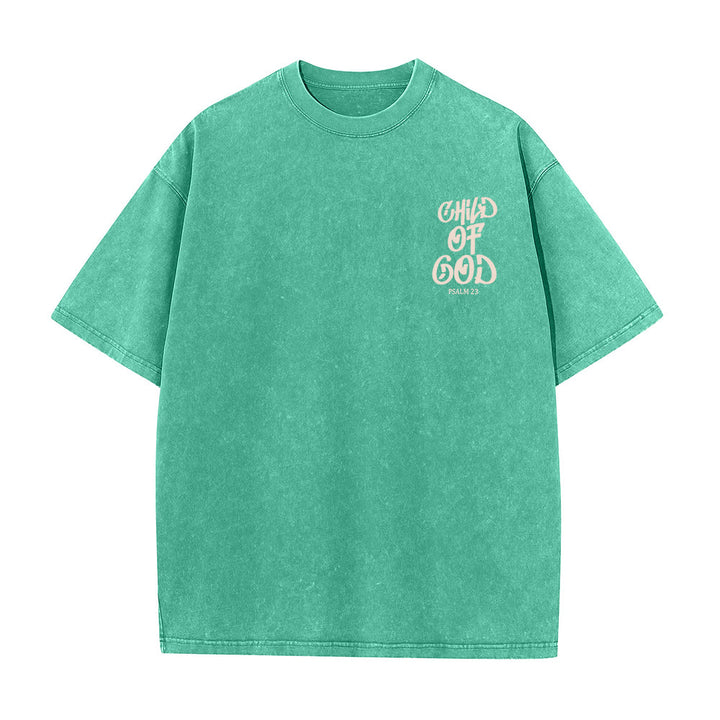 Christianartworkshop Chic Spiritual Child of God Psalm 23 Unisex Washed T-Shirt - image 15