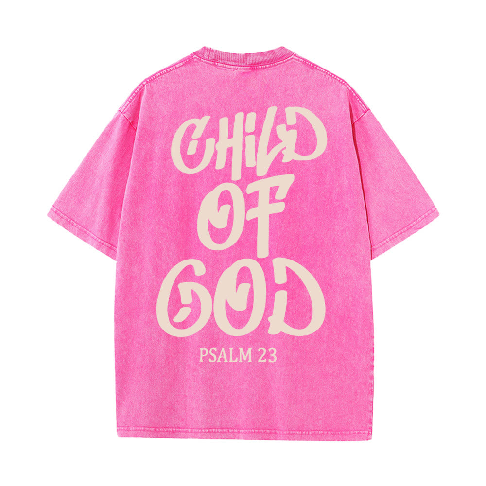 Christianartworkshop Chic Spiritual Child of God Psalm 23 Unisex Washed T-Shirt - image 24