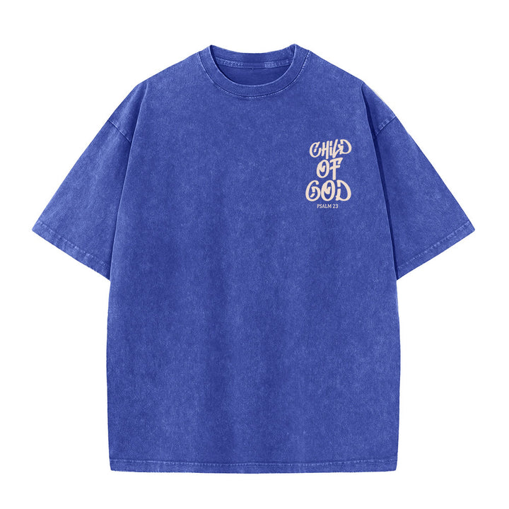 Christianartworkshop Chic Spiritual Child of God Psalm 23 Unisex Washed T-Shirt - image 10