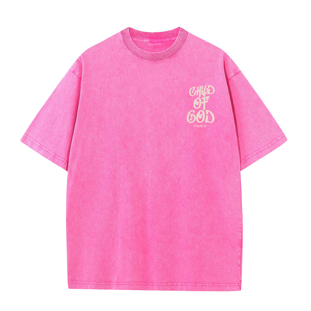 Christianartworkshop Chic Spiritual Child of God Psalm 23 Unisex Washed T-Shirt - image 18
