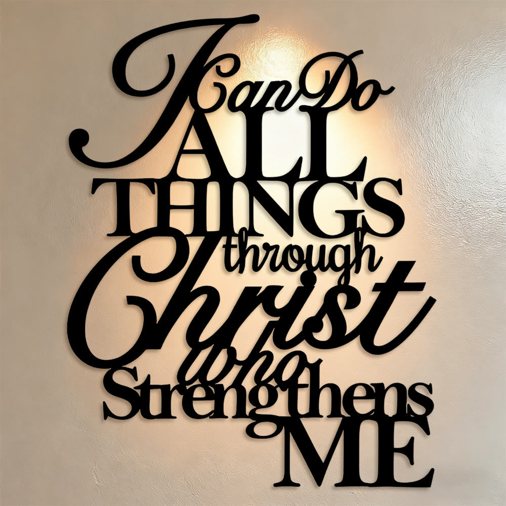 Christianartworkshop I Can Do All Things Faith Metal Wall Decor: His Strength in Spaces - 9.96''*12.6''/25.3*32cm - image 0