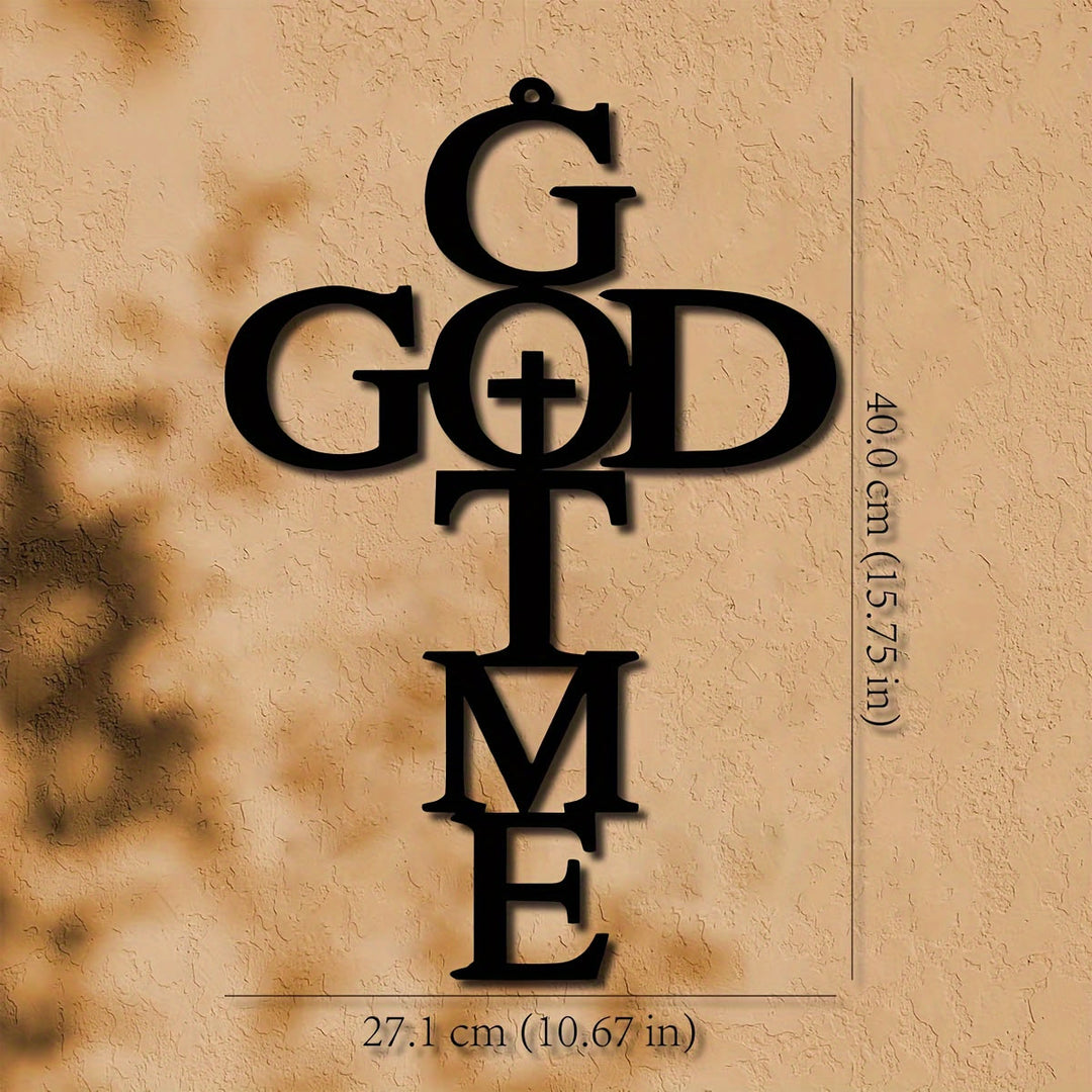 Christianartworkshop Cross & GOD TIME Metal Decor: Quiet Reminder of His Presence - image 4