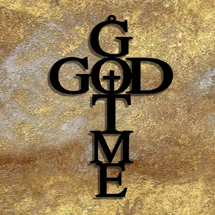 Christianartworkshop Cross & GOD TIME Metal Decor: Quiet Reminder of His Presence - image 1