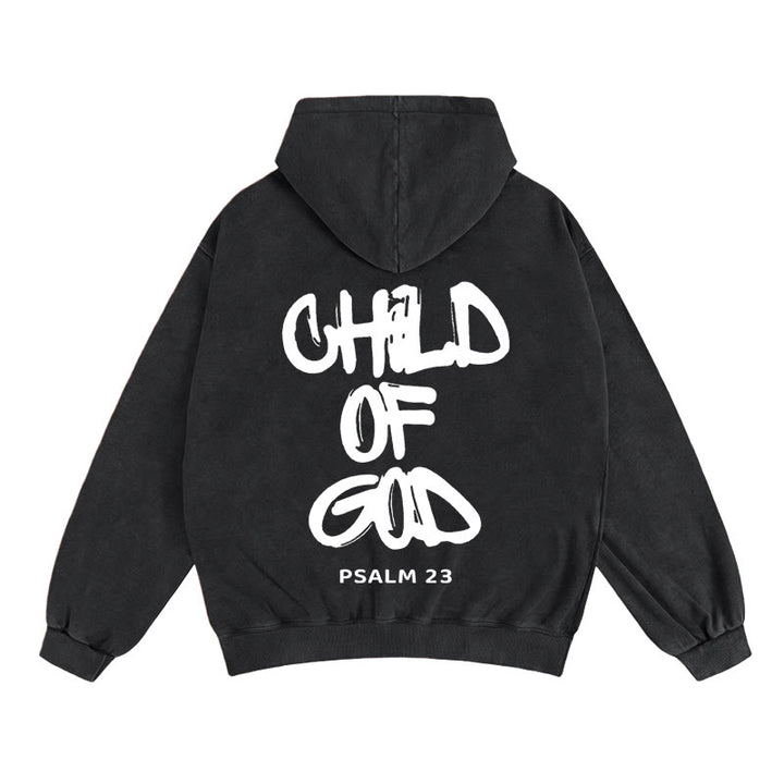 Christianartworkshop Child of God Zip-Up Hooded Jacket: Psalm 23 Comfort Statement - Black - 2XL - image 3