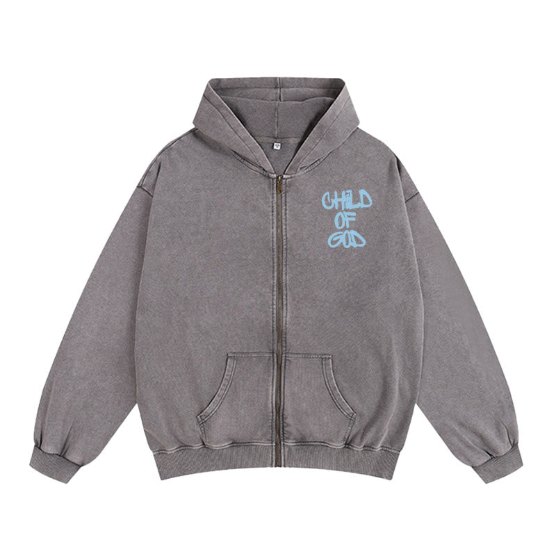 Christianartworkshop Child of God Zip-Up Hooded Jacket: Psalm 23 Comfort Statement - image 1