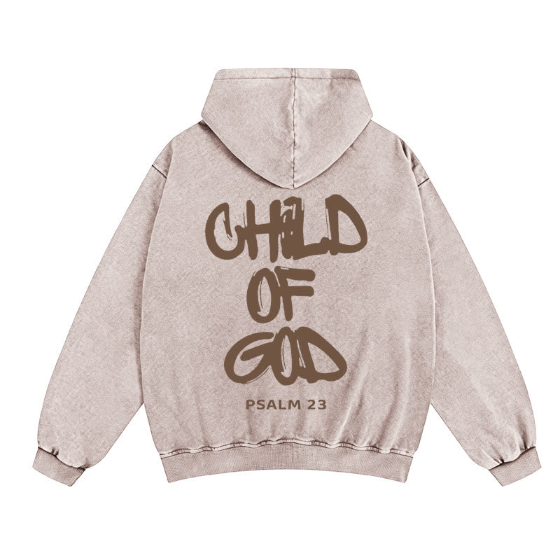 Christianartworkshop Child of God Zip-Up Hooded Jacket: Psalm 23 Comfort Statement - Apricot - 2XL - image 13