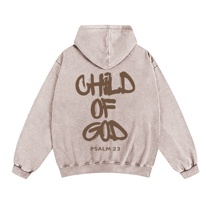 Christianartworkshop Child of God Zip-Up Hooded Jacket: Psalm 23 Comfort Statement - Apricot - 2XL - image 13