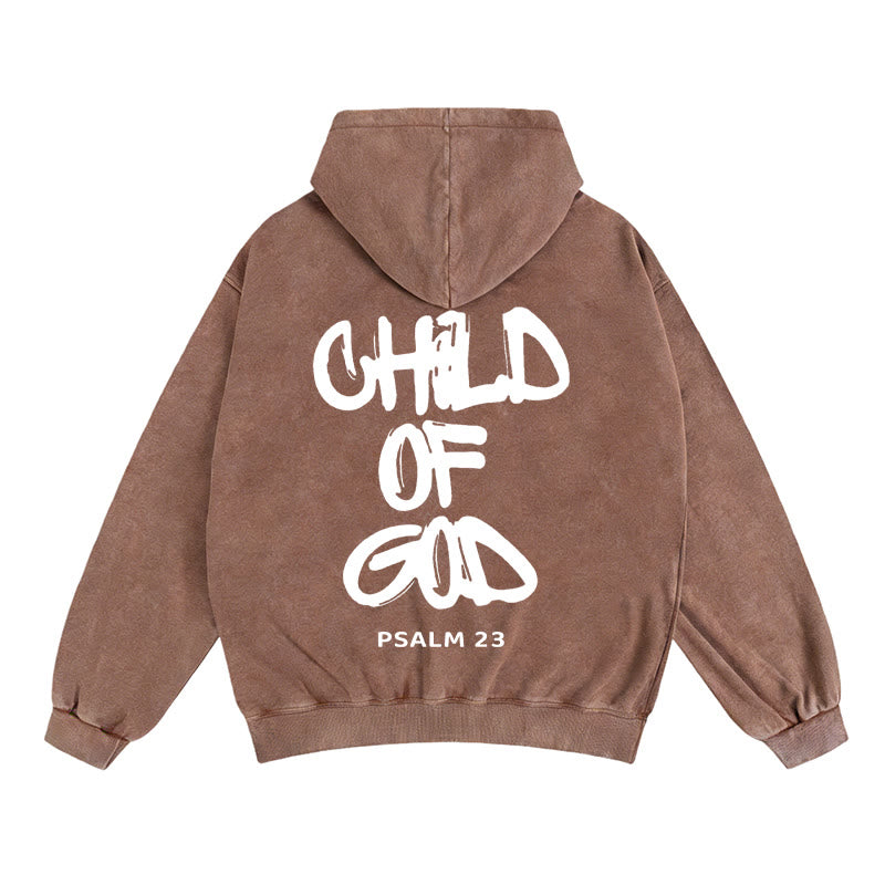 Christianartworkshop Child of God Hooded Jacket: Psalm 23 Comfort Statement - Coffee - 2XL - image 8