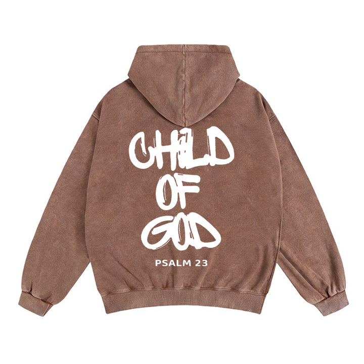 Christianartworkshop Child of God Hooded Jacket: Psalm 23 Comfort Statement - Coffee - 2XL - image 8