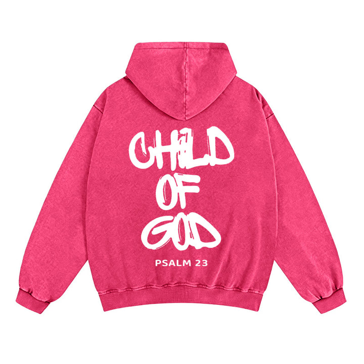 Christianartworkshop Child of God Zip-Up Hooded Jacket: Psalm 23 Comfort Statement - Rose - 2XL - image 10