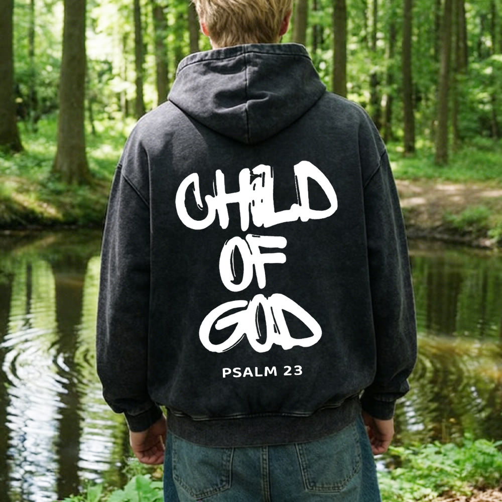 Christianartworkshop Child of God Zip-Up Hooded Jacket: Psalm 23