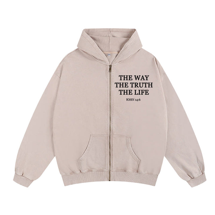 Christianartworkshop John 14:6 Hooded Jacket: Faithful Comfort for Church & Daily Life - Apricot - 2XL - image 10