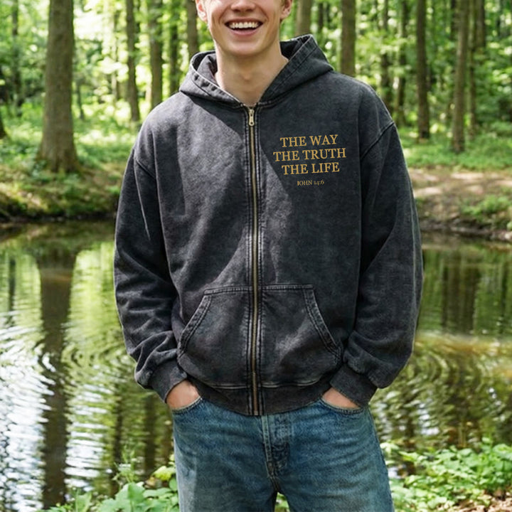 Christianartworkshop John 14:6 Hooded Jacket: Faithful Comfort for Church & Daily Life - image 4