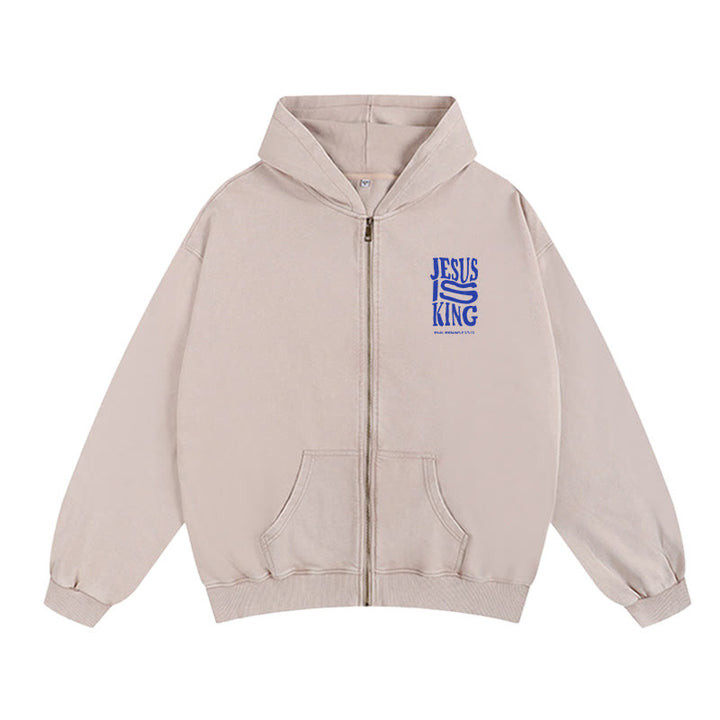 Christianartworkshop Jesus Is King Hooded Jacket: Philippians 2:10-11 Faith Statement - image 5