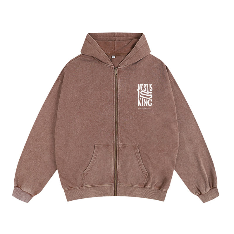 Christianartworkshop Jesus Is King Hooded Jacket: Philippians 2:10-11 Faith Statement - image 13