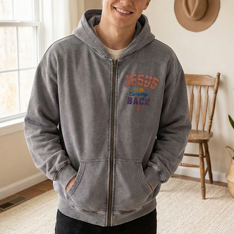 Christianartworkshop Jesus Is Coming Back Hooded Jacket: Faithful Hope for Daily Wear - image 7