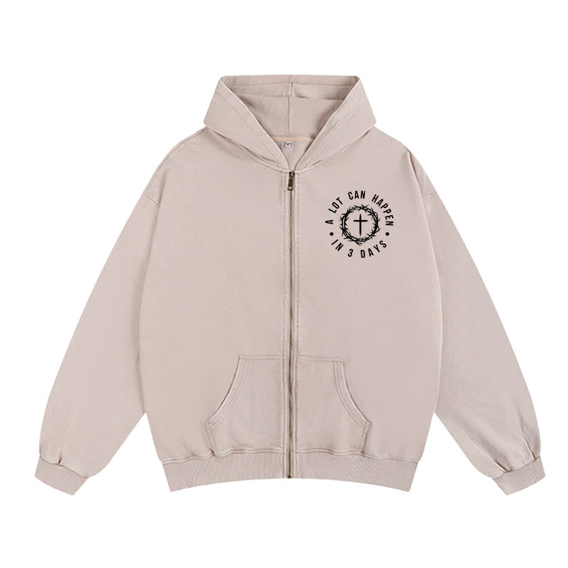 Christianartworkshop 3 Days Miracle Hooded Jacket: Resurrection Faith for Daily Wear - Apricot - 2XL - image 10