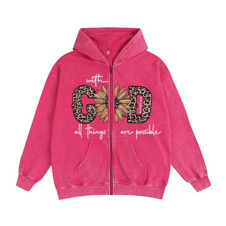 Christianartworkshop GOD-Inspired Sunflower Graphic Hooded Jacket: Daily Faith Reminder - Rose - 2XL - image 11