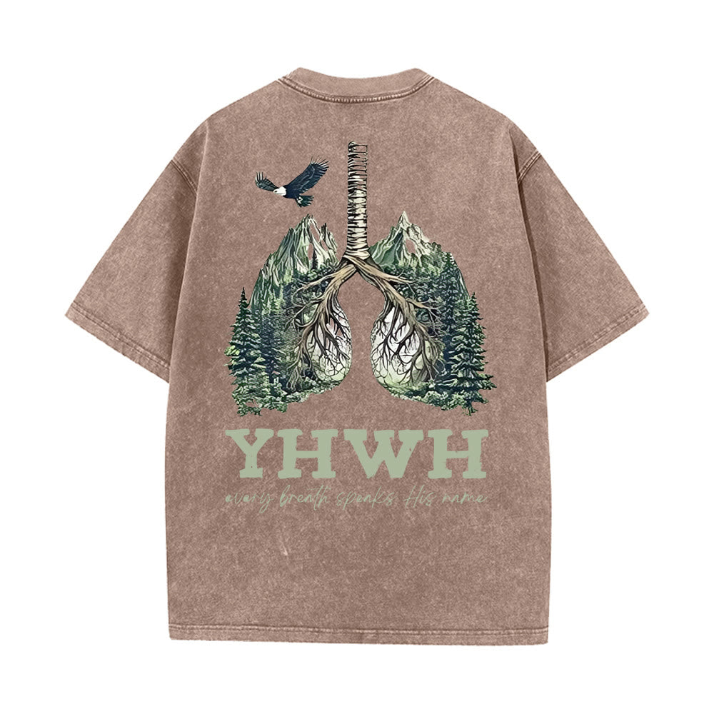 Christianartworkshop Every Breath Speaks His Name Unisex Washed T-shirt - Coffee - 5XL - image 21