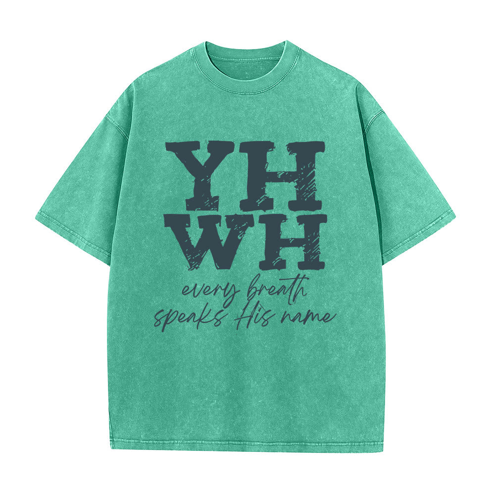 Christianartworkshop Every Breath Speaks His Name Unisex Washed T-shirt - image 4