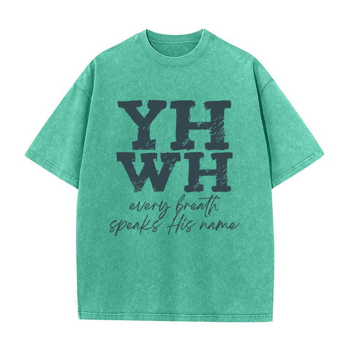 Christianartworkshop Every Breath Speaks His Name Unisex Washed T-shirt - image 4