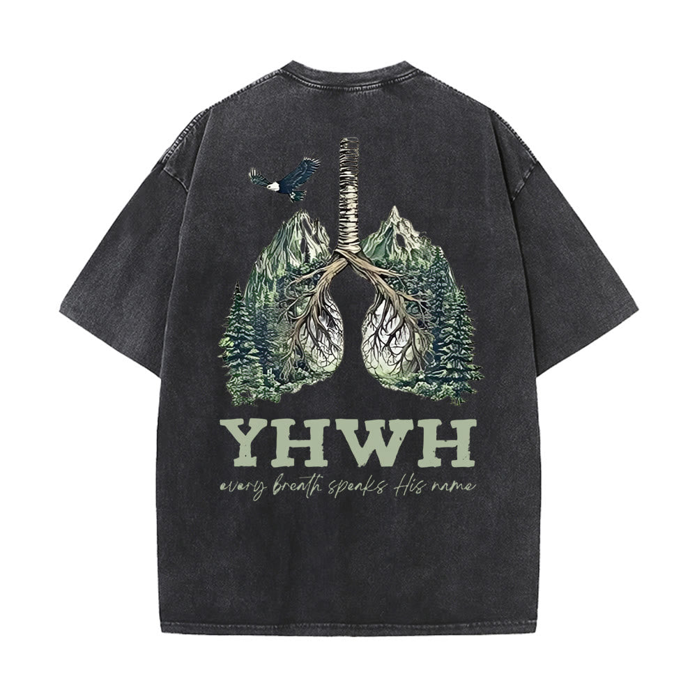 Christianartworkshop Every Breath Speaks His Name Unisex Washed T-shirt - Black - 5XL - image 18
