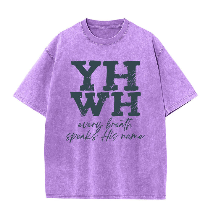 Christianartworkshop Every Breath Speaks His Name Unisex Washed T-shirt - image 1