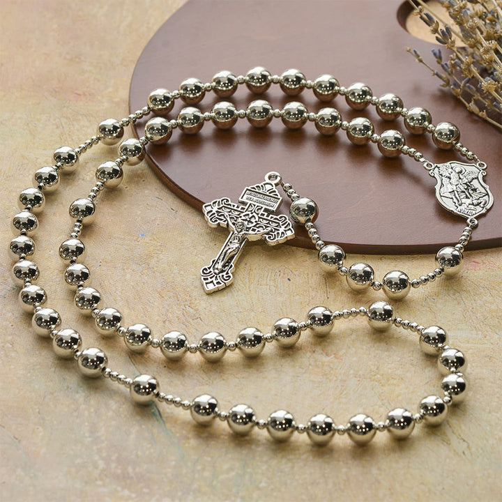 Christianartworkshop Archangel Guardian Battle Rosary: Protect-Focused Faith Beads - Battle Rosary - image 0