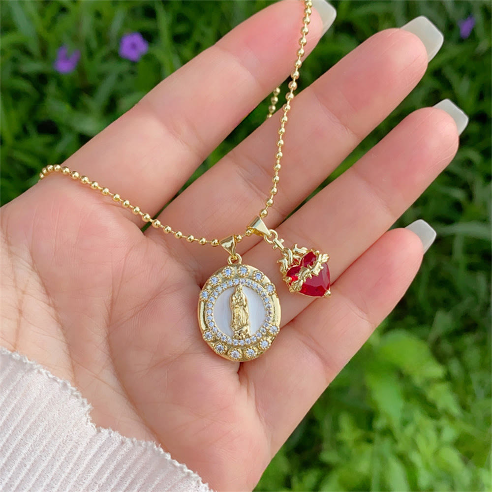 Christianartworkshop Our Lady & Sacred Heart Necklace in 6 Styles: Elegant Faith-Infused Jewelry - B - image 4