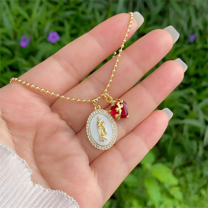 Christianartworkshop Our Lady & Sacred Heart Necklace in 6 Styles: Elegant Faith-Infused Jewelry - D - image 6