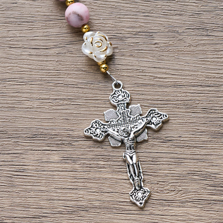 Christianartworkshop Pink Zebra Jasper 2026 New Year Rosary: Personalized Name Faith - image 9