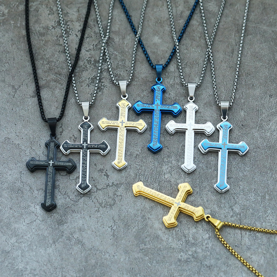 FREE Today: 4-Colored Multi-Layered Scripture Cross Necklace: His Word for Daily Wear - image 0