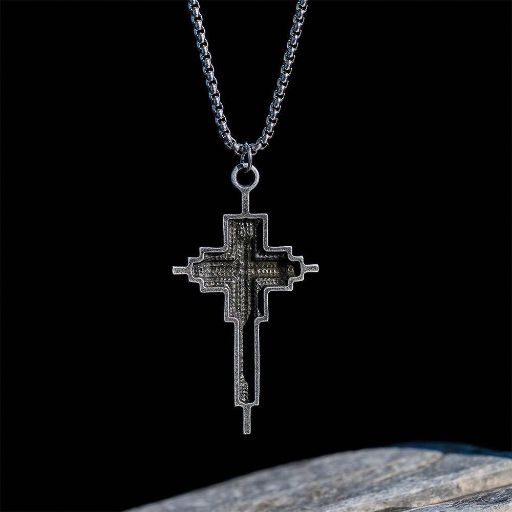 FREE Today: Structured Alloy Cross Necklace: Modern Layered Faith Jewelry - image 1