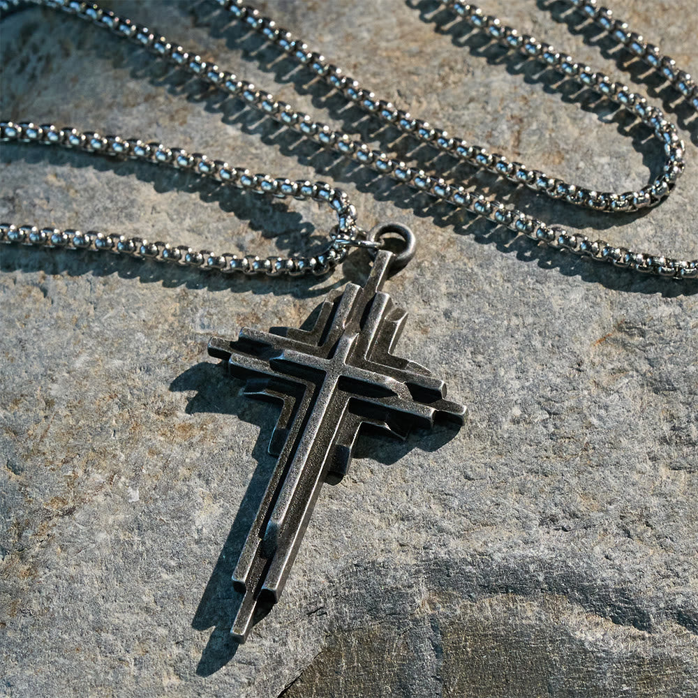 FREE Today: Structured Alloy Cross Necklace: Modern Layered Faith Jewelry - image 2