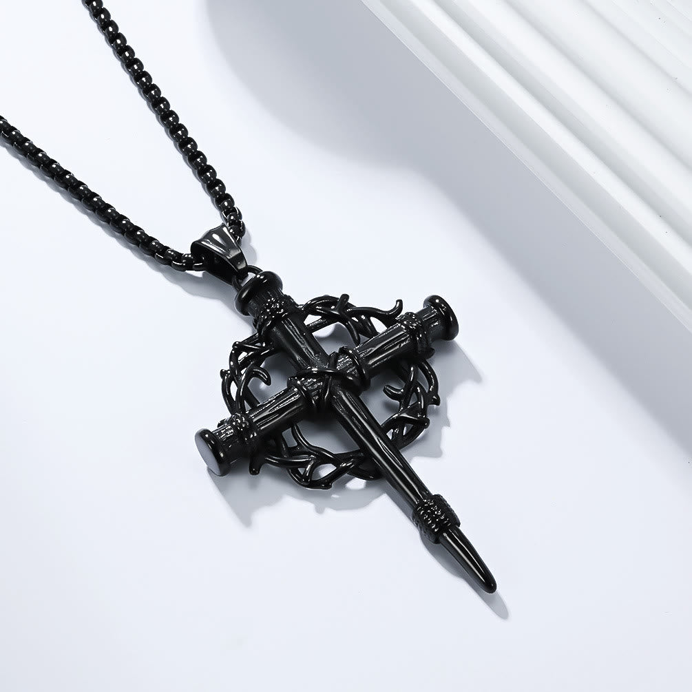 FREE Today: Three-Style Cross with Thron Necklace: Quiet Reminder of His Redemption - Black - image 6