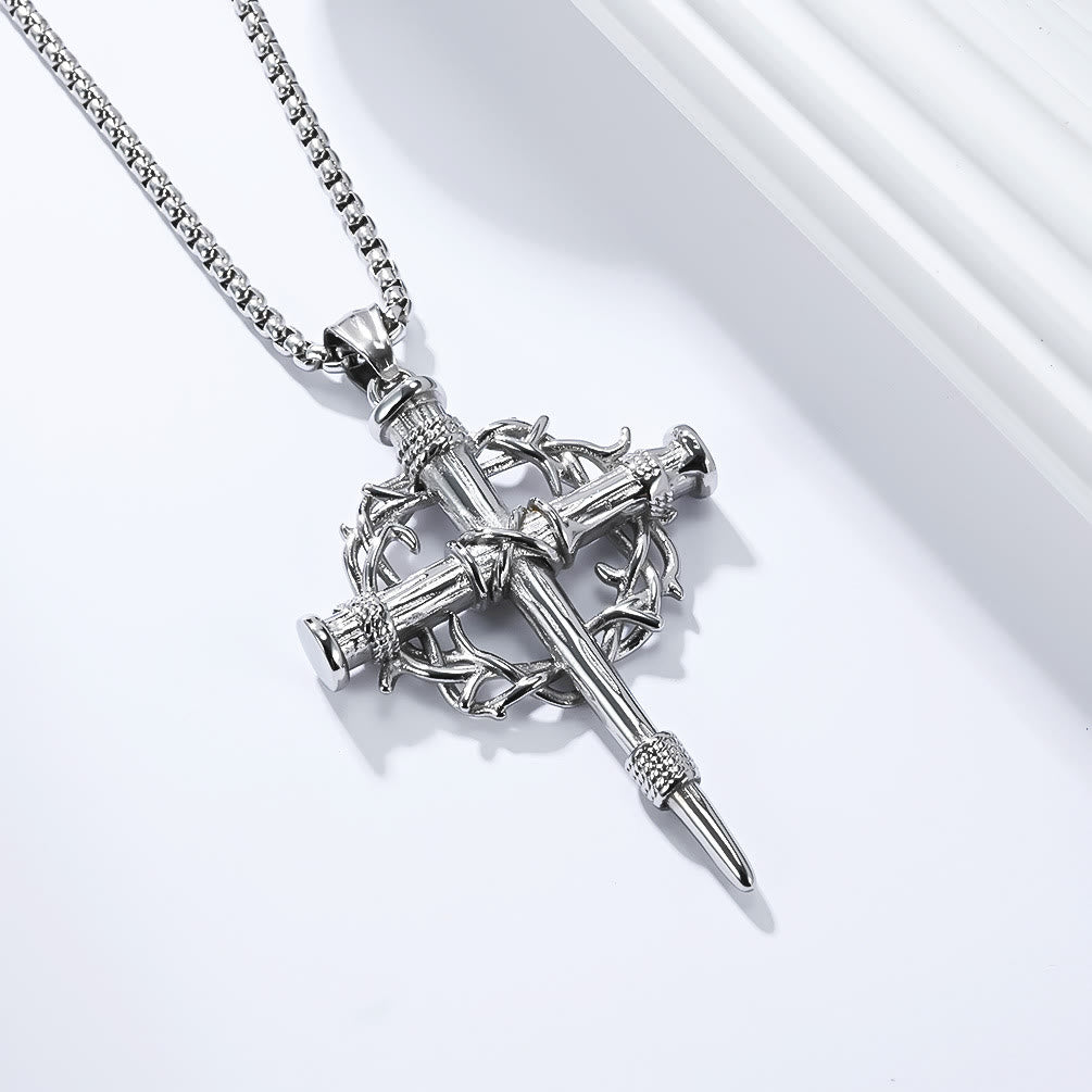 FREE Today: Three-Style Cross with Thron Necklace: Quiet Reminder of His Redemption - Silver - image 4