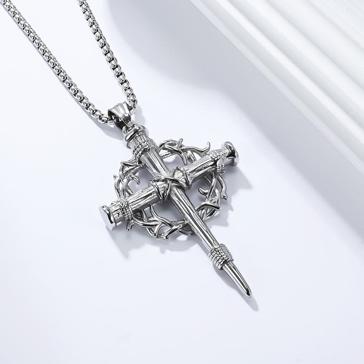 FREE Today: Three-Style Cross with Thron Necklace: Quiet Reminder of His Redemption - Silver - image 4